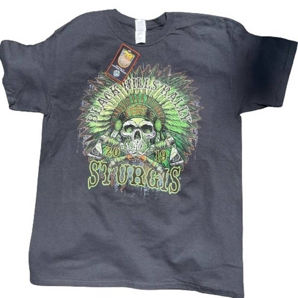 SALE!!⏱ Sturgis Motorcycle Rally T-Shirt - Black 2019 NWT - L - Picture 2 of 4